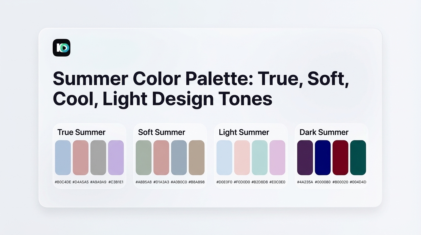 InspoAI UI showing four summer palette sub-types side by side
