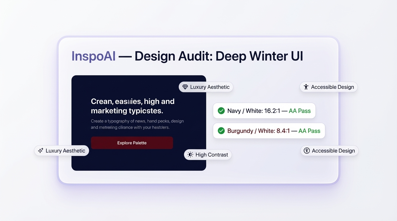 InspoAI Design Audit — Deep Winter UI WCAG Contrast Check