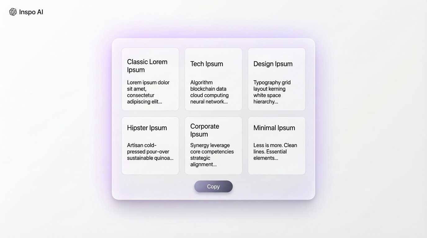 Lorem Ipsum Style Variants Panel