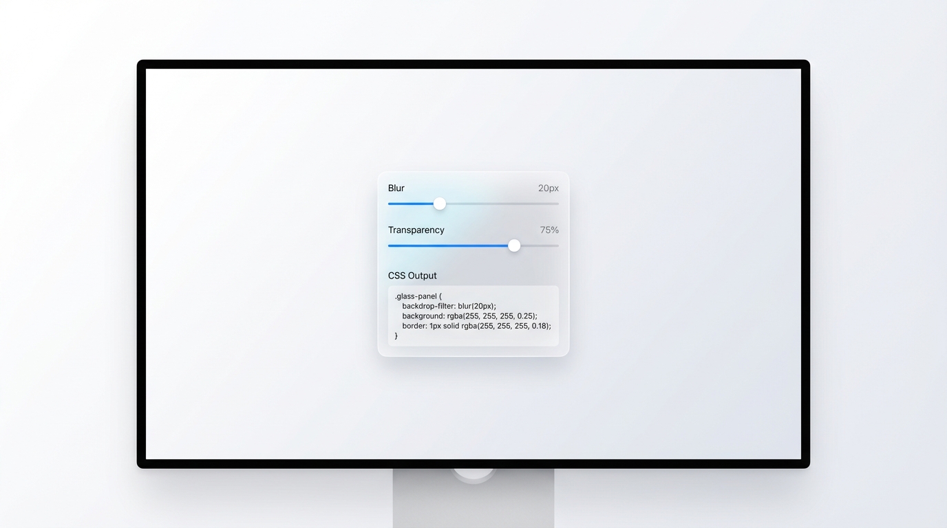 Glassmorphism CSS frosted glass controls UI panel