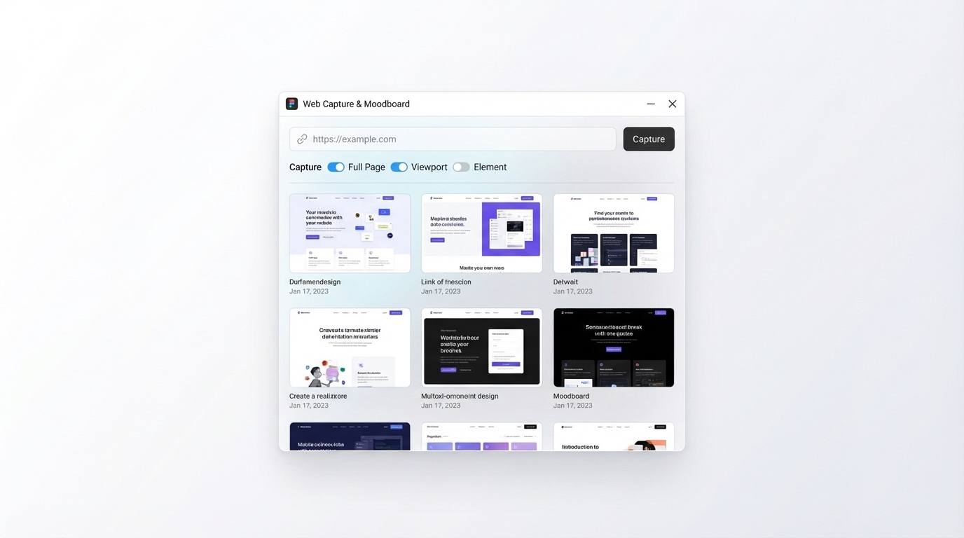 Inspo AI Chrome extension: screenshot capture to Figma moodboard