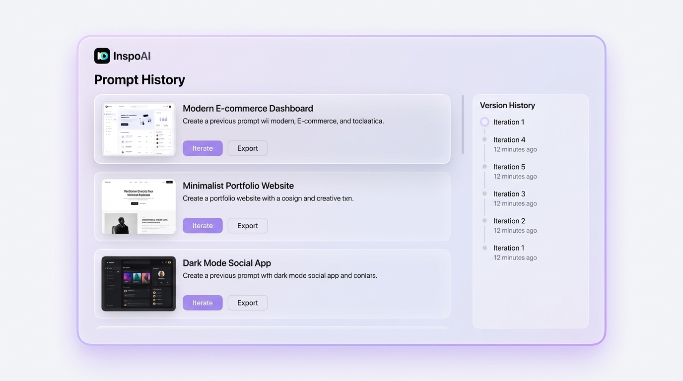 InspoAI Prompt History