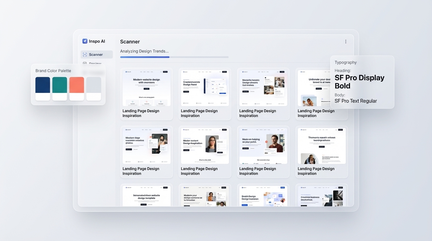 Inspo AI Brand Scanner Interface