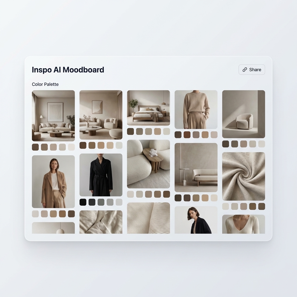 Inspo AI Moodboard Builder UI