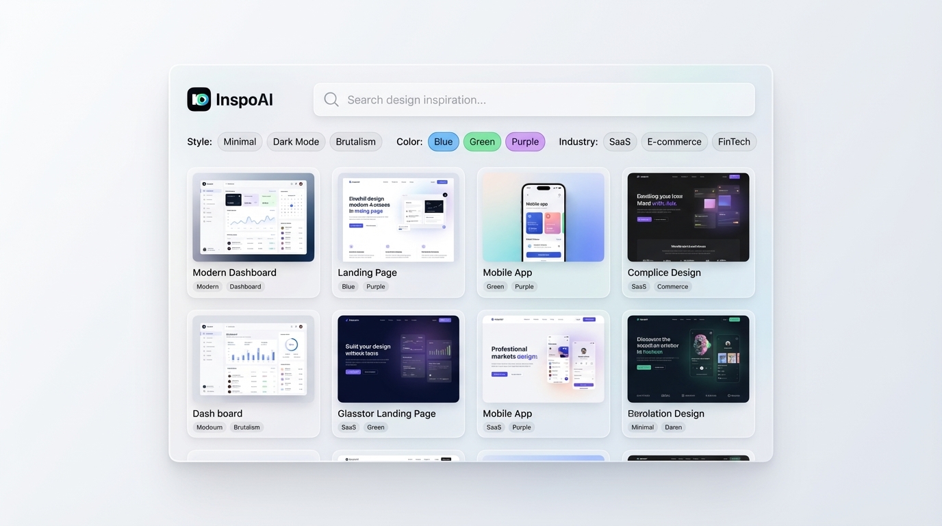 AI Design Search UI Mockup