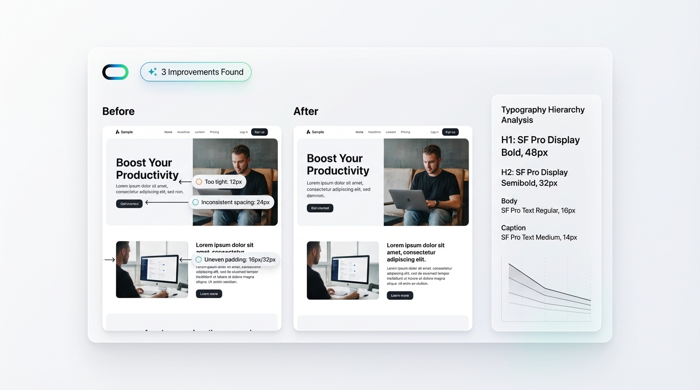 UI Mockup: InspoAI Design Audit Panel