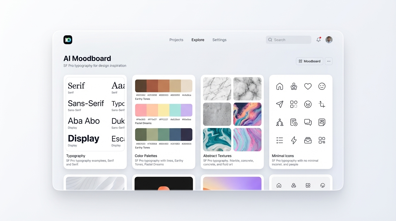 InspoAI Moodboard Builder UI