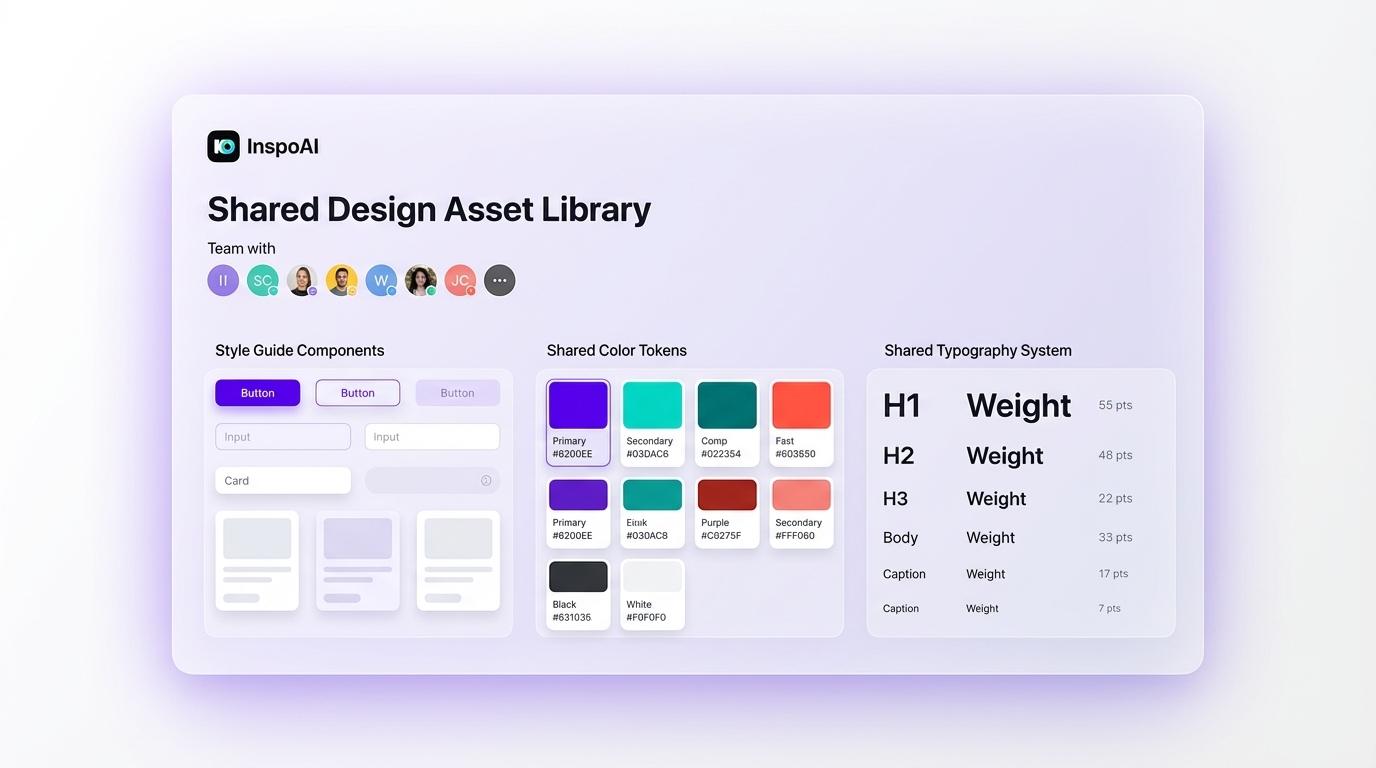 InspoAI UI Mockup - Shared Design Asset Library