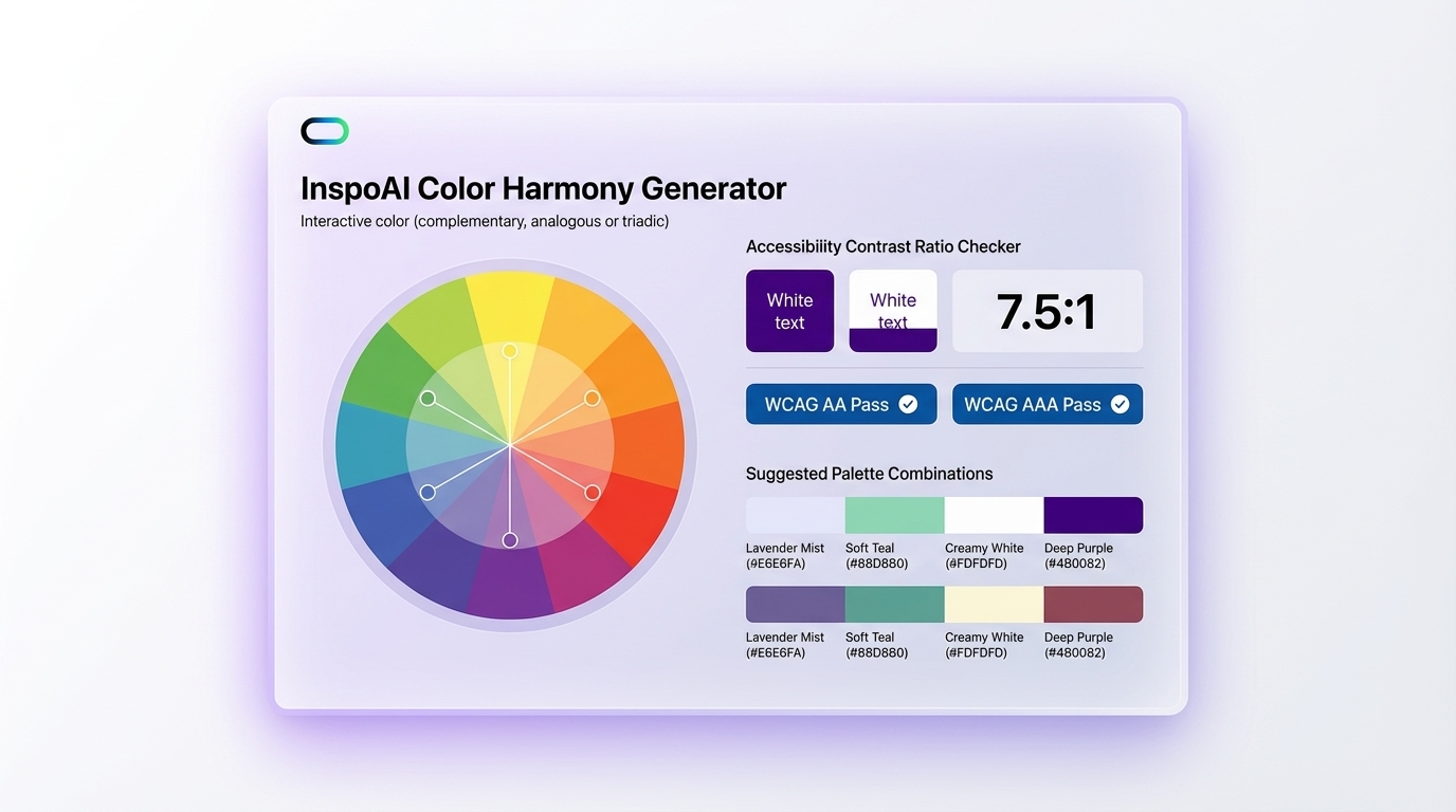 InspoAI Color Harmony and Accessibility Checker UI