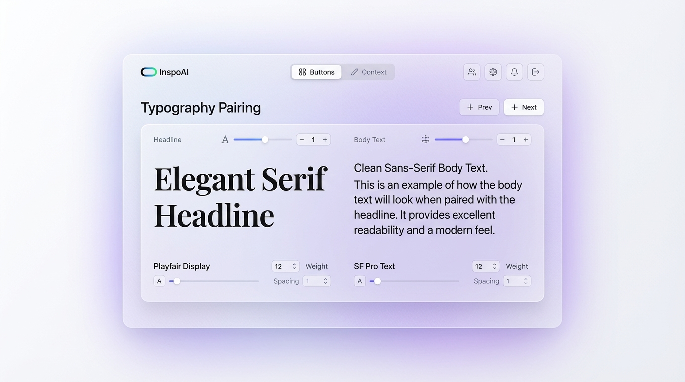 InspoAI Typography Pairing Interface