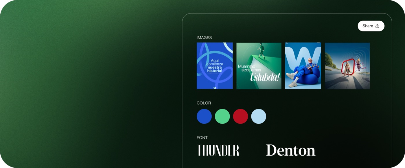 Moodboard template example for UI, branding, and web design